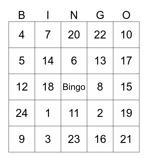 Bingo da temperatura Bingo Card