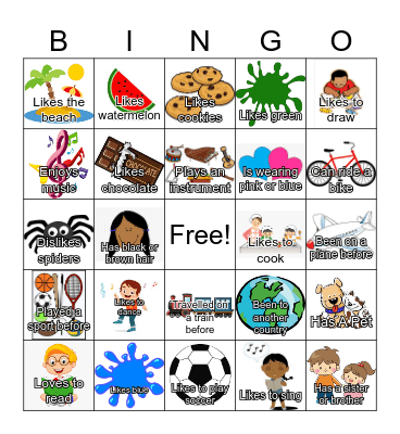 Getting To Know Me! Bingo Card