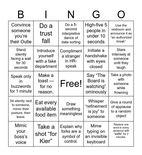MDR Clubroom Bingo (Don't tell Irving) Bingo Card