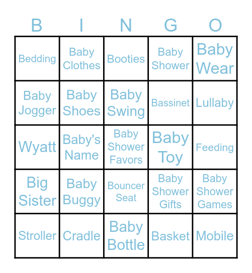 BABY SHOWER BINGO Card