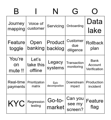 Product Catch-Up Bingo Card