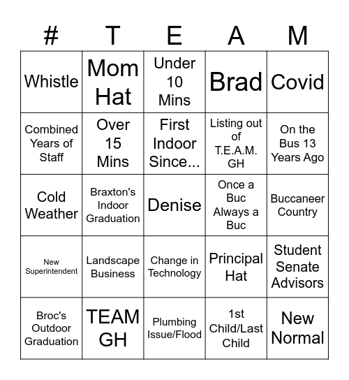 Graduation 2025 Bingo Card