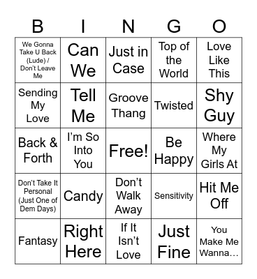 80s/90s Old School HipHop Round 3 Bingo Card