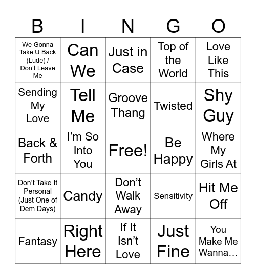 80s/90s Old School HipHop Round 3 Bingo Card