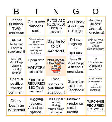 HOTWORX GRAND OPENING Bingo Card