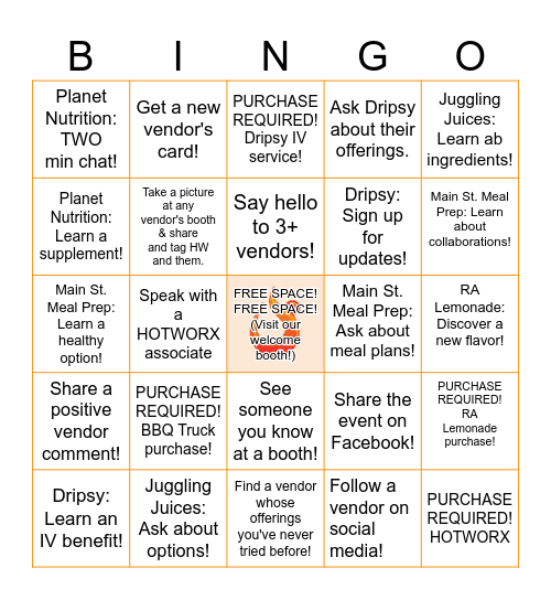 HOTWORX GRAND OPENING Bingo Card