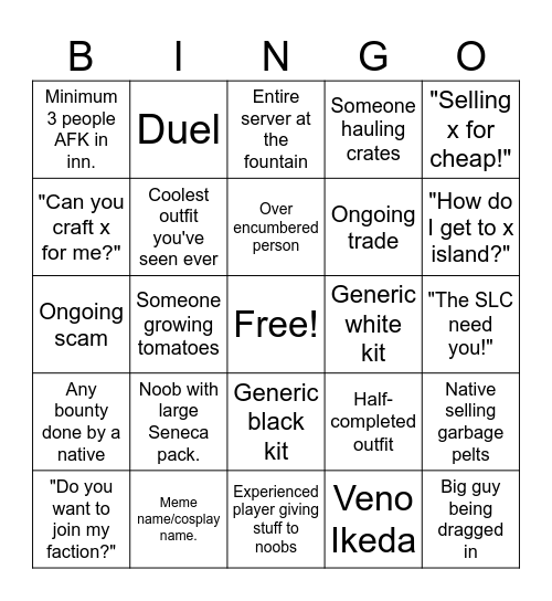 New Bordeaux Bingo Card
