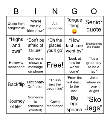 Graduation Bingo 🎓 Bingo Card