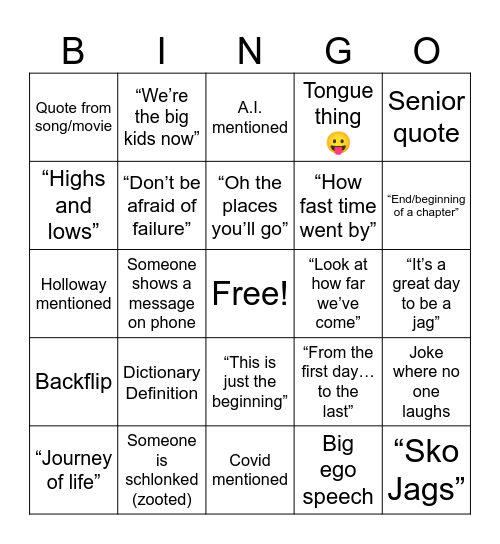 Graduation Bingo 🎓 Bingo Card