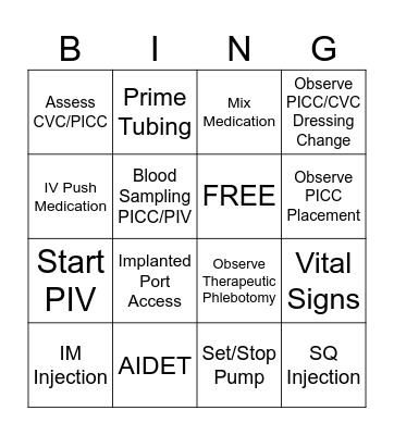 IVT BINGO Card