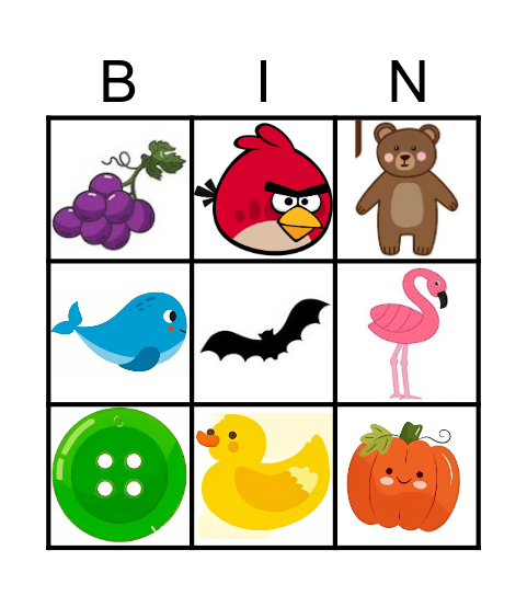 Colors! Bingo Card