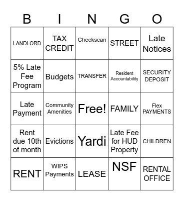 Accounts Recievable Bingo Card