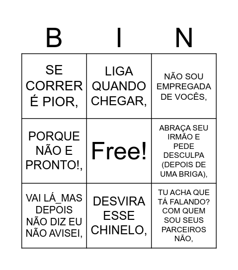 BINGO DIA DAS MÃES Bingo Card