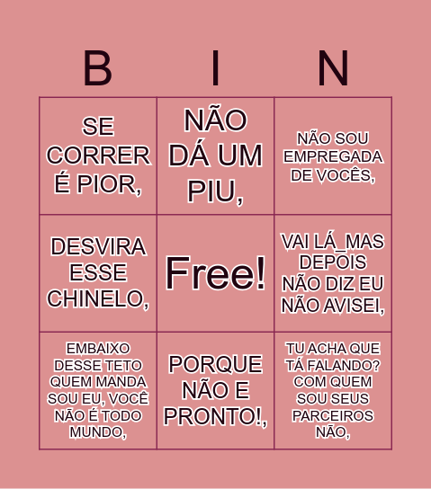 BINGO DIA DAS MÃES Bingo Card