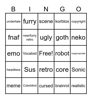 C.A.C Bingo card Bingo Card