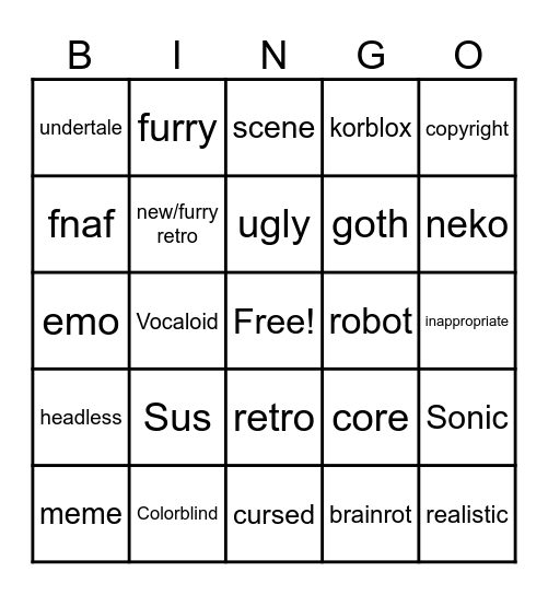 C.A.C Bingo card Bingo Card