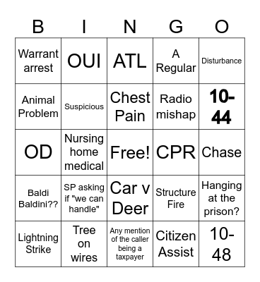 Nor'easter Bingo Card