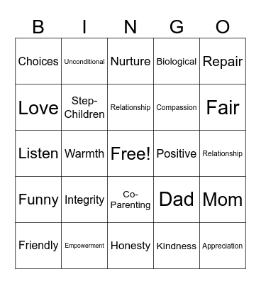 Honesty and Integrity Bingo Card