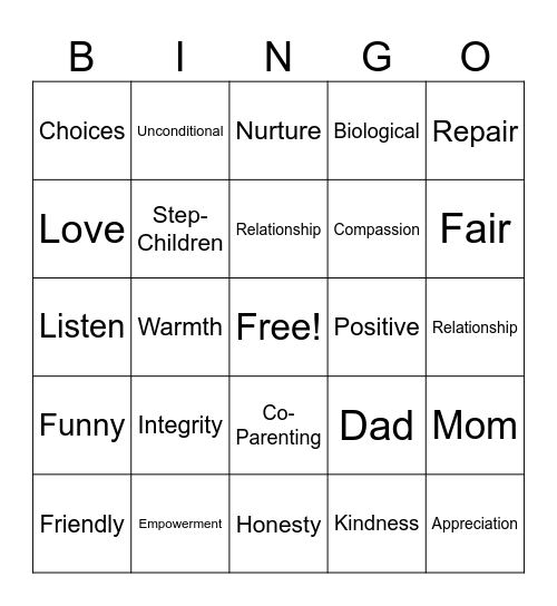 Honesty and Integrity Bingo Card