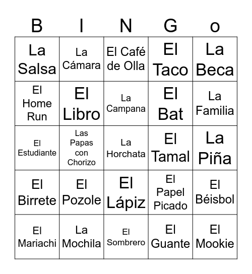 Graduation Bingo Card