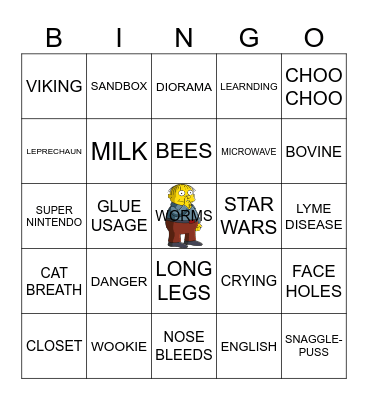 RALPH WIGGUM Bingo Card