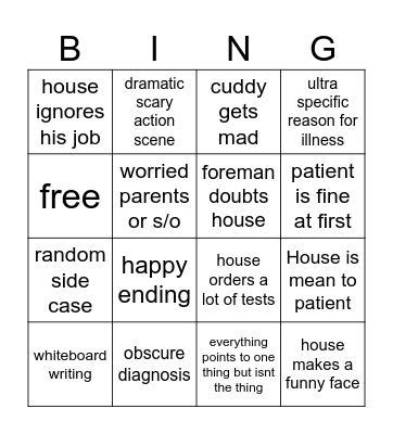 housey Bingo Card