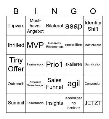 Marketing Bingo Card
