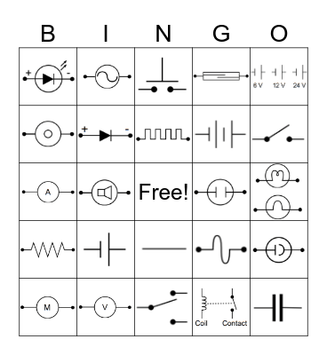 Circuit Symbols Bingo Card