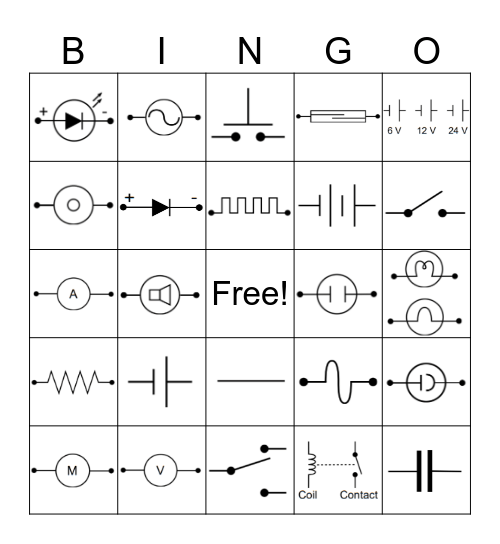 Circuit Symbols Bingo Card