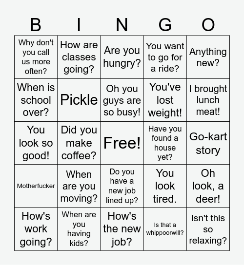 Mushpaugh Bingo Card