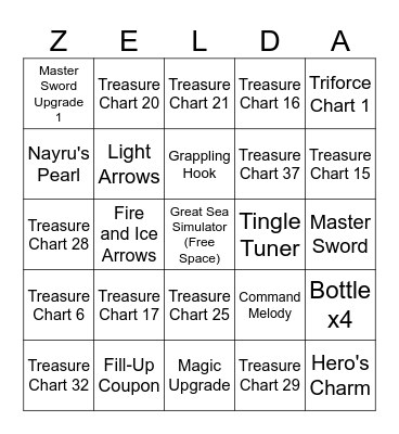 Wind Waker Rando Bingo Card