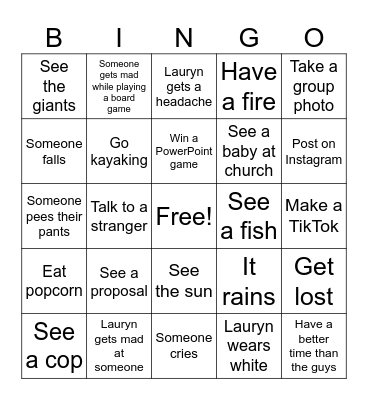 Lauryn's Bachelorette Bingo Card