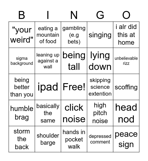 harry bingo Card