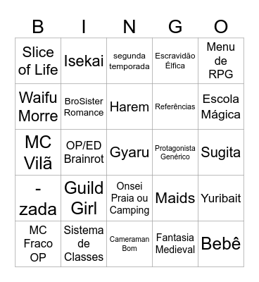 Seazonzada Binco Bingo Card