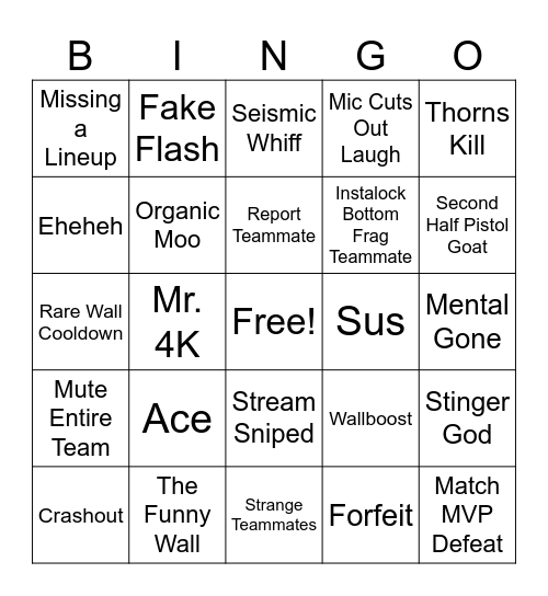 Chef Bingo Card