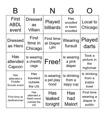 Diaoer Up: Break the Ice Bingo Card