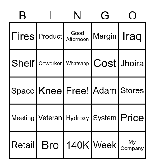 DAN PACE CALLS Bingo Card
