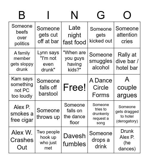 L+ A Wedding Bingo Card