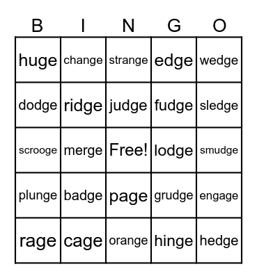 /dge  &  /ge Bingo Card