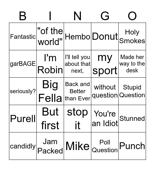 Mike and Mike Bingo Card
