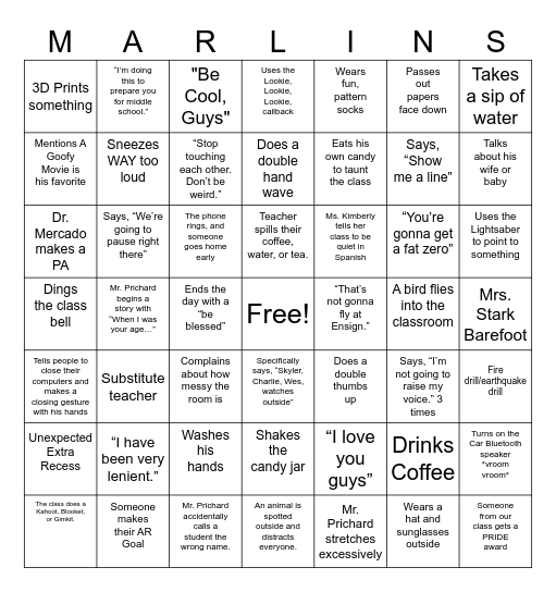 End of 6th Grade Bingo! Bingo Card