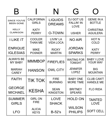 POP Bingo Card