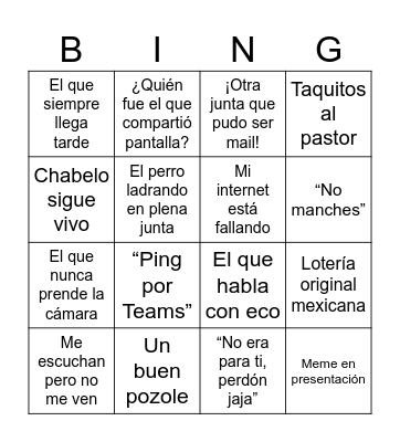 Loteria Bingo Card