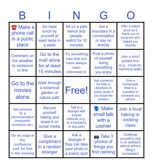 Therapy Bingo Card