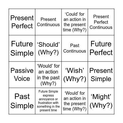 Dear Diary, (video) Bingo Card