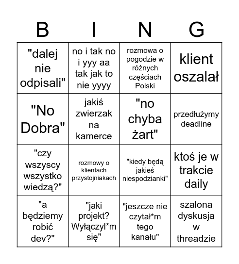 Daily Bingo Card