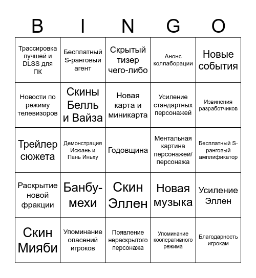 Обновление 2.0 - стрим разработчиков Bingo Card