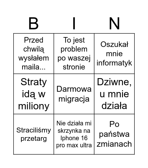CST BINGO Card