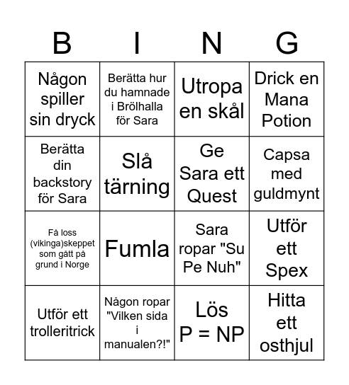 Wall-Bingo Card