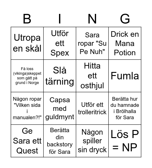 Wall Bingo Card